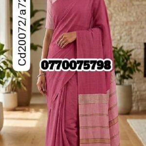Best Dark& Light Rose Handloom Cotton Saree cd20072/a72