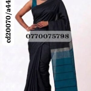 Best Black & Aqua Handloom Cotton Saree cd20070/a44