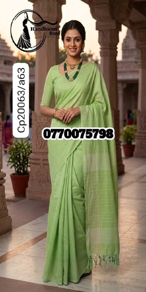 Best Light Green Handloom Cotton Saree cp20063/a63