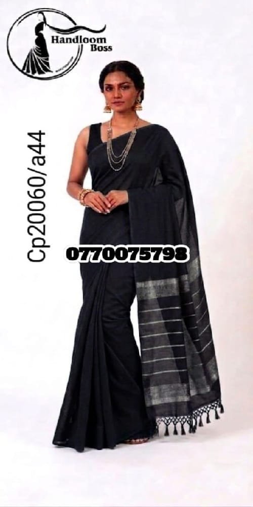 Best Black Handloom Cotton Saree cp20060/a44