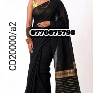 Back and sandy handloom cotton saree cd20000/a2