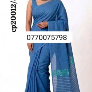 light blue handloom cotton saree cp20012/a12