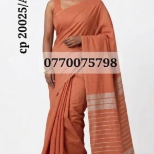 mustard brown handloom cotton saree cp20025/a26