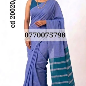 light blue & Green Handloom Cotton sarees cd20020/a21