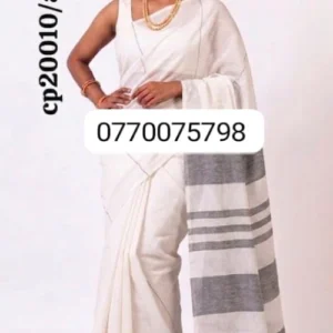 white handloom cotton saree cp20010/a10
