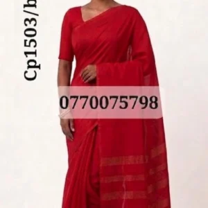 Red handloom cotton saree cp1503/b3