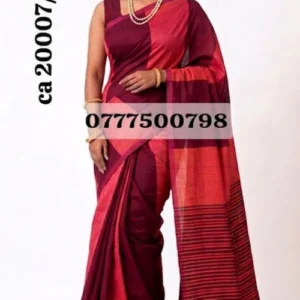 Maroon & orange handloom cotton saree ca20007/a7