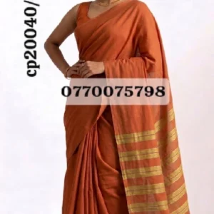 mustard brown handloom cotton saree cp20040/a40