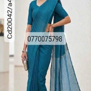 dark aqua green handloom cotton saree cd20042/a42