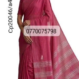 onion pink handloom cotton saree cp20046/a46