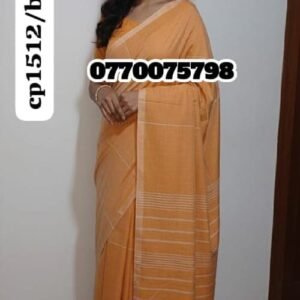 Best Light Golden Handloom Cotton Saree cp1512/b12