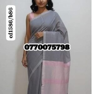 Best Gray & Light Rose Handloom Cotton Saree cp1586/b86