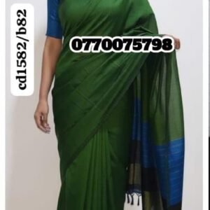 Best Green& Blue Handloom Cotton Saree cp1582/b82