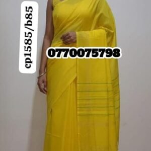 Best Lemon Yellow Handloom Cotton Saree cp1585/b85