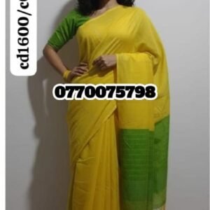 Elegance Yellow &Green Handloom Cotton Saree cd1600/c0