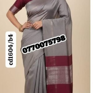 Elegance Light Gray & Maroon Handloom Cotton Saree cd1604b4