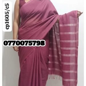 Elegance Light Maroon Handloom Cotton Saree cp1605/c5