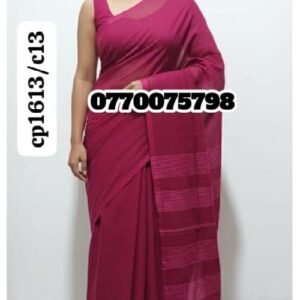 Elegance Dark Magenta Handloom Cotton Saree cp1613/c13