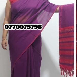 Elegance Purple & Red Handloom Cotton Saree cd1609/c9